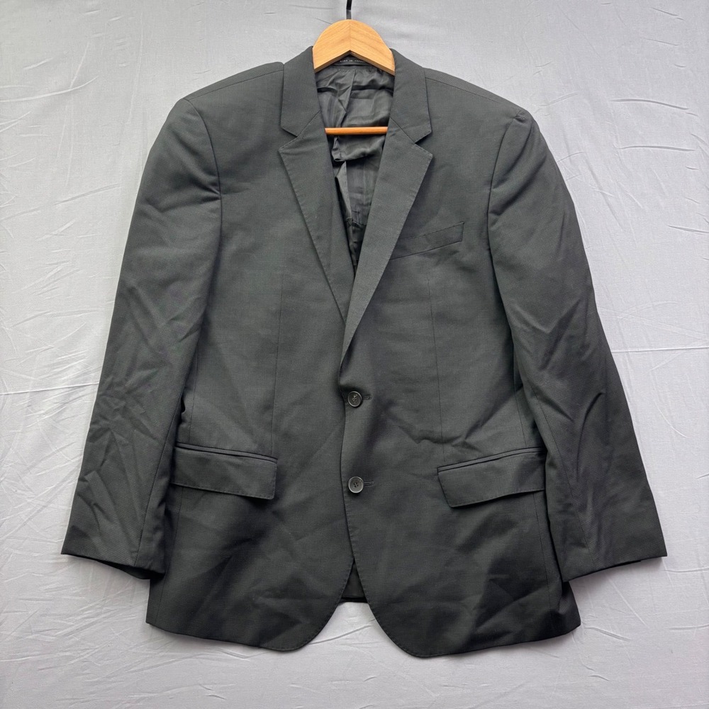 Hugo Boss Super 100 Wool Blazer Mens 40S Charcoal Grey 2 Button Suit Jacket